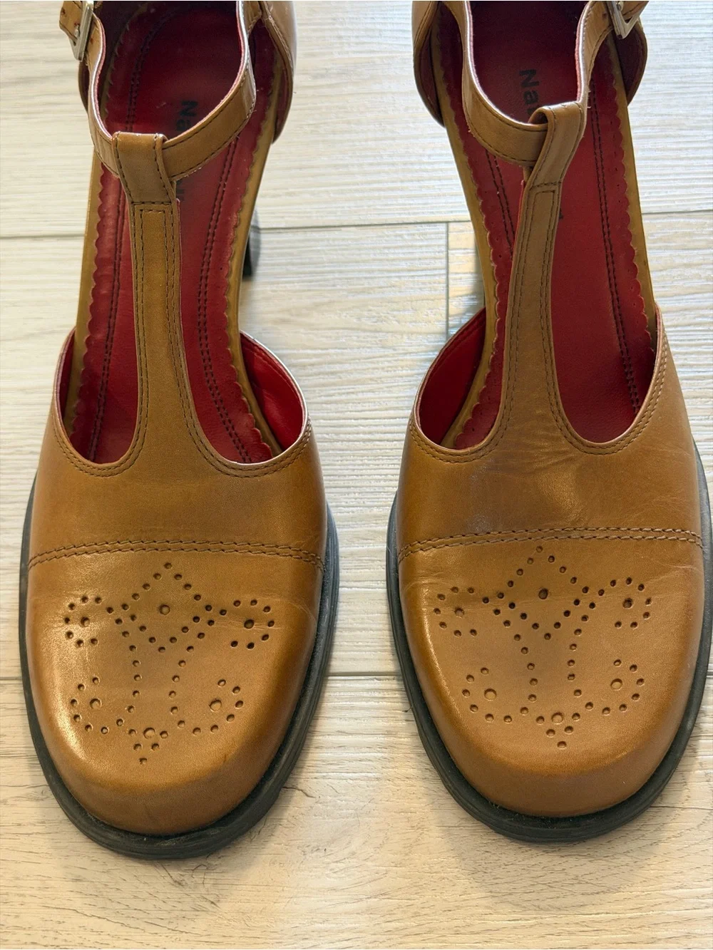 Retro Women's Leather T-strap Oxfords Mary Jane Shoes Dapper Days Brown Sz 9
